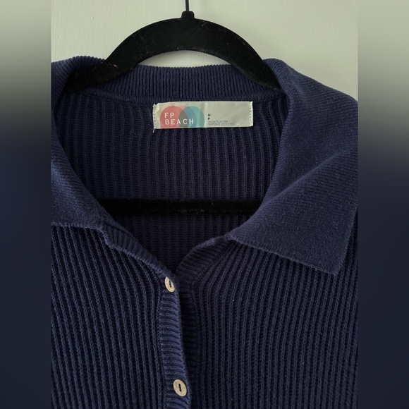 Free People Picnic Sweater Romper | Ink - Picture 5 of 6